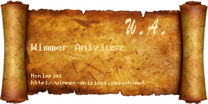 Wimmer Aniziusz névjegykártya